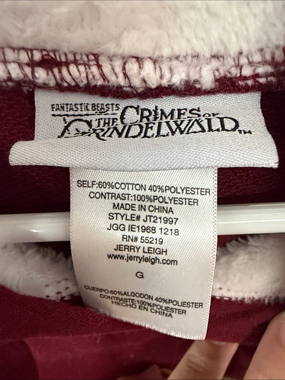 Fantastic Beasts Burgundy Graphic Hoodie Sweatshirt - Picture 2 of 5